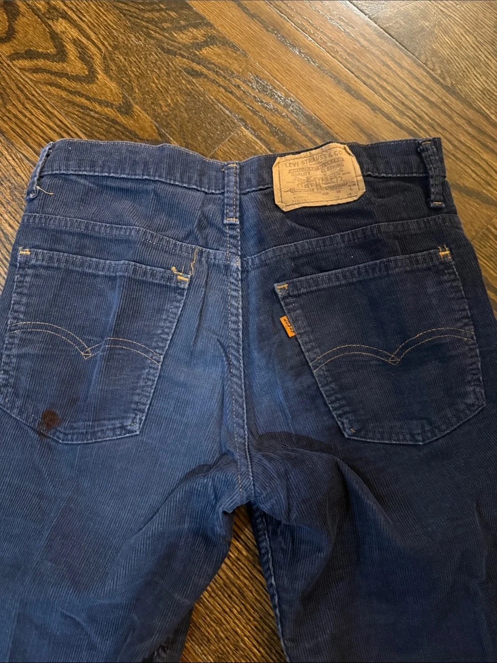 Vintage Levis Orange Tab 517 Corduroy Pants 715-1517 Blue Flare Bootcut 30x30
